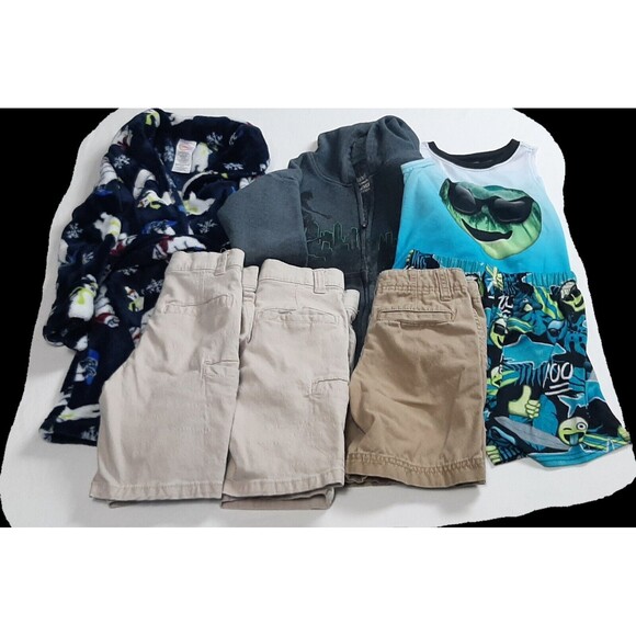 Mix It Other - Lot of 7 Boy's XS 4/5 Clothing Lot Robe Shorts Hoodie Pajamas